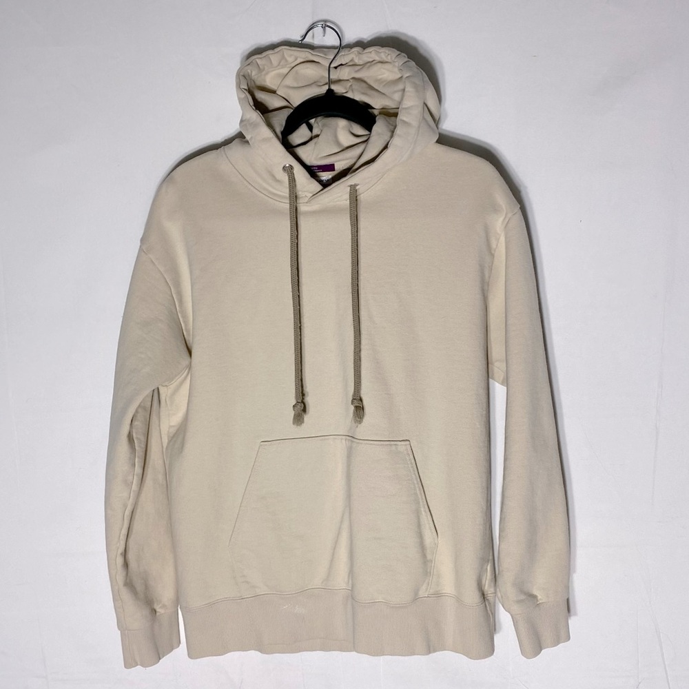 Items Urban Research Cream Beige Cotton Pullover Hoodie S